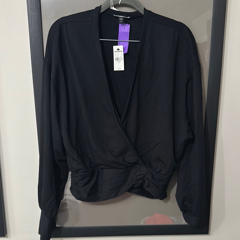 Express Black Wrap Sweatshirt